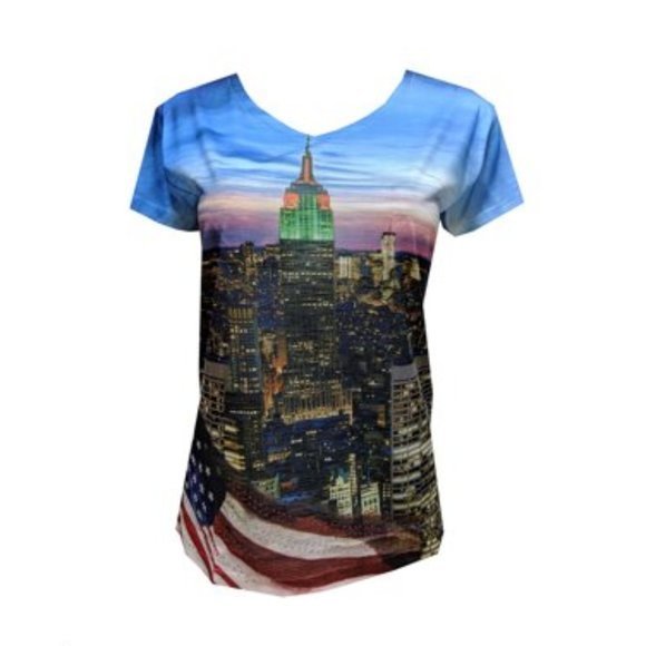 2 Sets Of True Rock Sublimation New York Statue Of Liberty & Empire State Tshirt - Picture 5 of 8